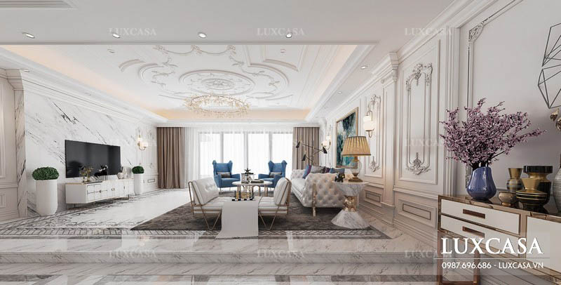 Thiết kế nội thất biệt thự tân cổ điển ở Thái Bình 300m2